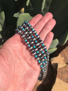 The Zara Turquoise Necklace, 20"-Necklaces-Calli Co., Turquoise and Silver Jewelry, Native American Handmade, Zuni Tribe, Navajo Tribe, Brock Texas