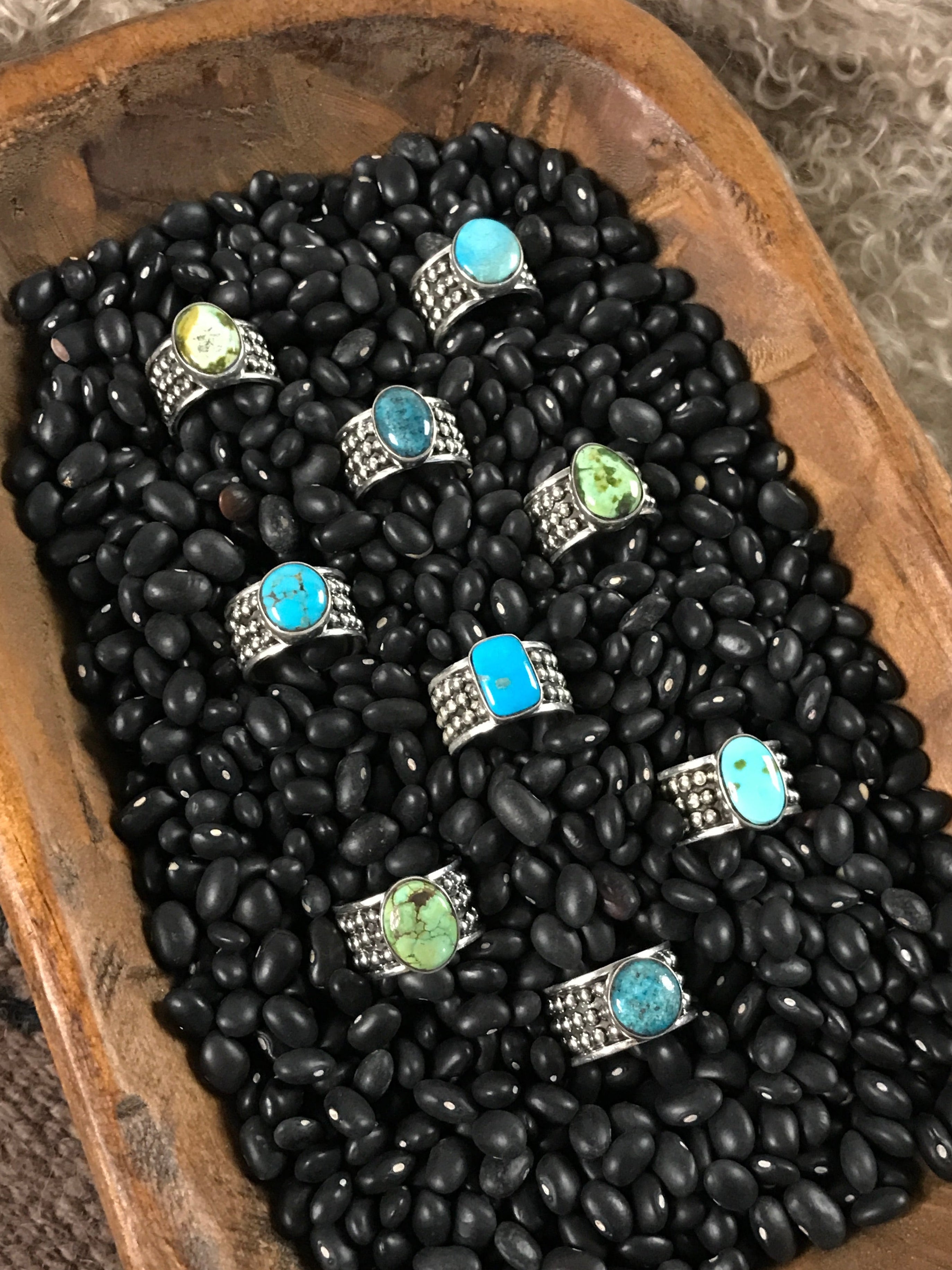 The Thorold Rings-Rings-Calli Co., Turquoise and Silver Jewelry, Native American Handmade, Zuni Tribe, Navajo Tribe, Brock Texas