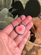 The Grande Pink Conch Heart Necklace, 4-Necklaces-Calli Co., Turquoise and Silver Jewelry, Native American Handmade, Zuni Tribe, Navajo Tribe, Brock Texas