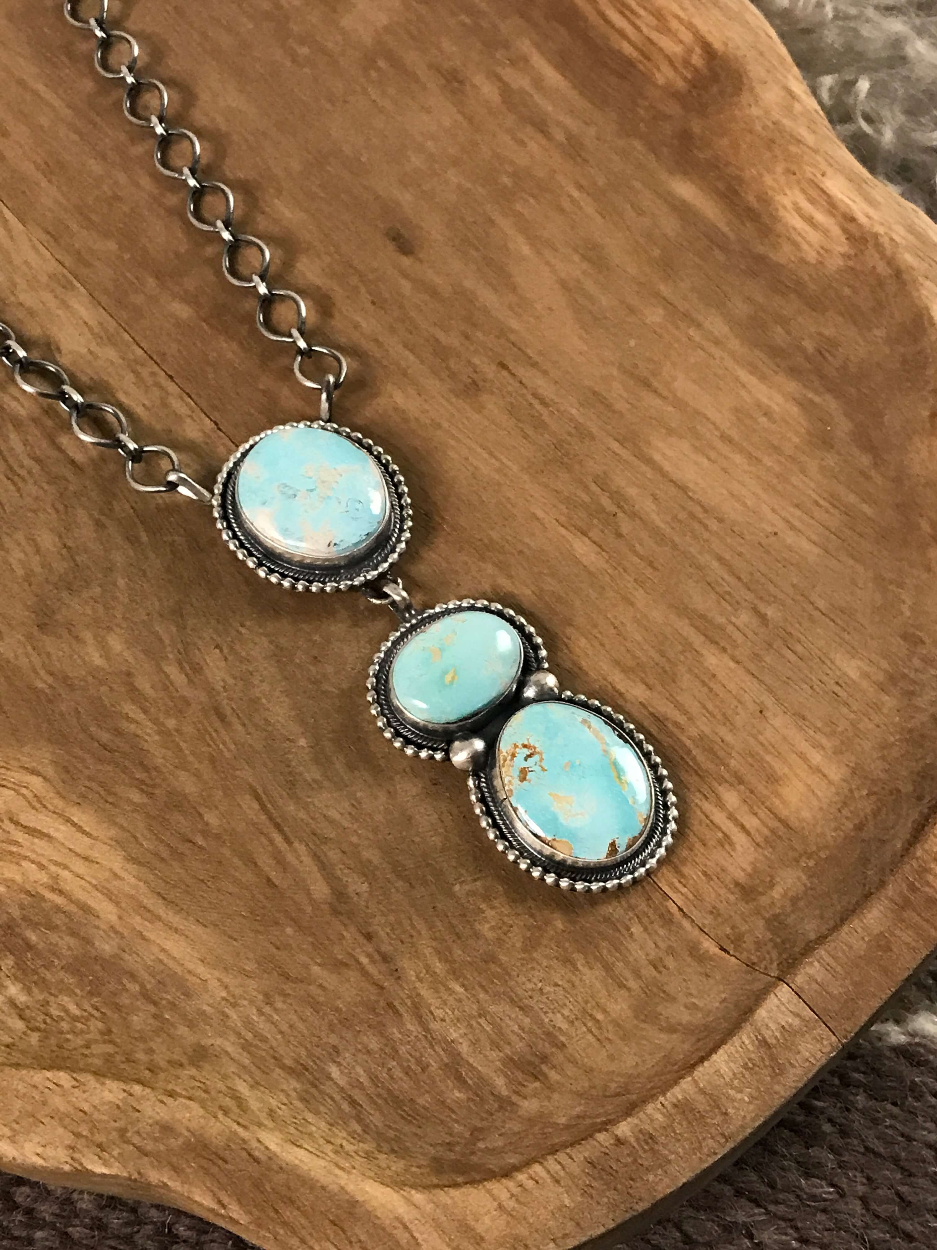 The Levita Lariat Necklace, 1-Necklaces-Calli Co., Turquoise and Silver Jewelry, Native American Handmade, Zuni Tribe, Navajo Tribe, Brock Texas