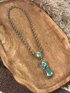 The Levita Lariat Necklace, 2 xx-Necklaces-Calli Co., Turquoise and Silver Jewelry, Native American Handmade, Zuni Tribe, Navajo Tribe, Brock Texas