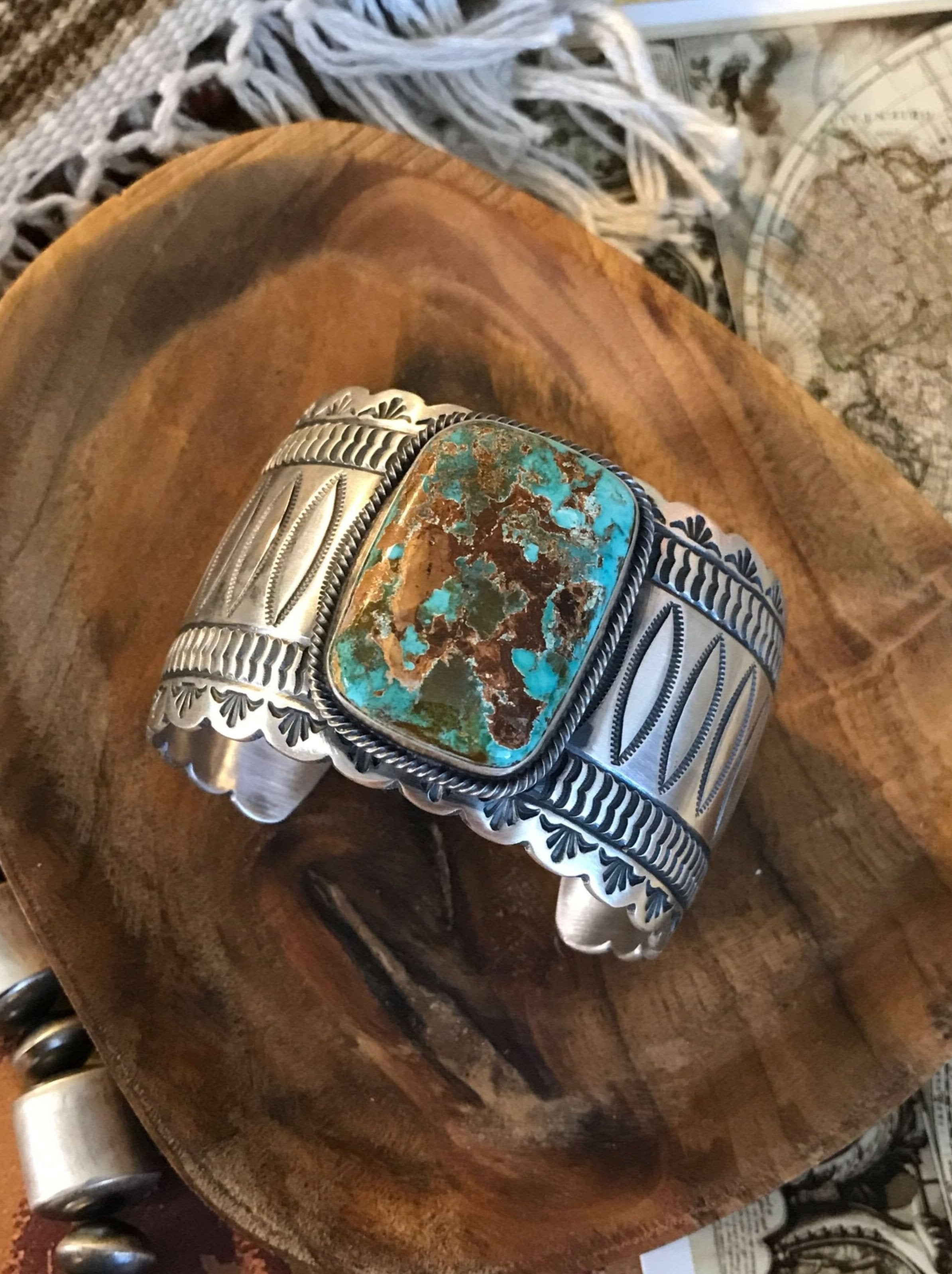 The Pinkerton Cuff-Bracelets & Cuffs-Calli Co., Turquoise and Silver Jewelry, Native American Handmade, Zuni Tribe, Navajo Tribe, Brock Texas