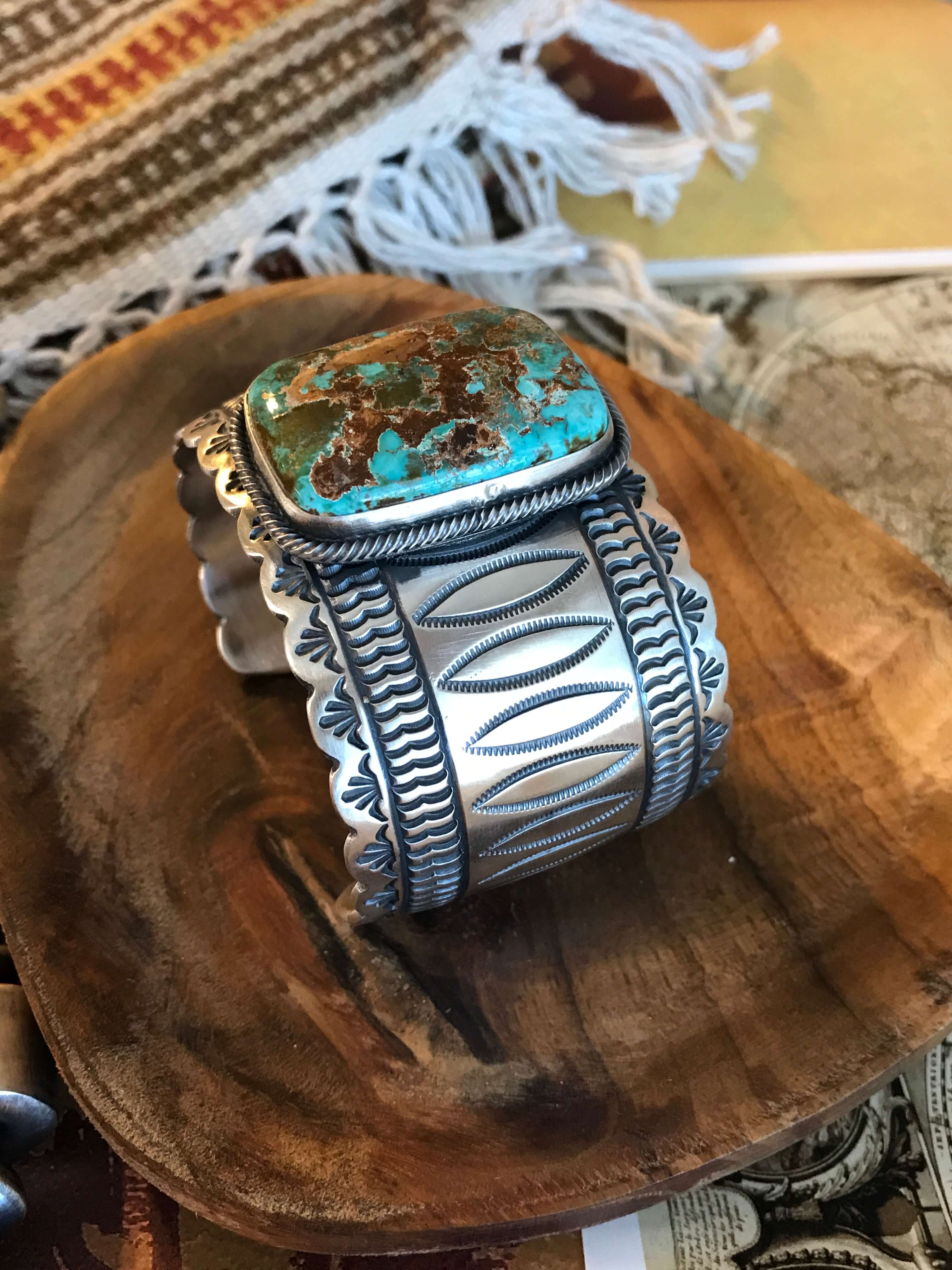 The Pinkerton Cuff-Bracelets & Cuffs-Calli Co., Turquoise and Silver Jewelry, Native American Handmade, Zuni Tribe, Navajo Tribe, Brock Texas