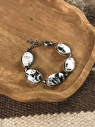 The Searcy Link Bracelet, 2-Bracelets & Cuffs-Calli Co., Turquoise and Silver Jewelry, Native American Handmade, Zuni Tribe, Navajo Tribe, Brock Texas