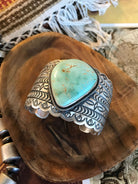 The Lakewood Turquoise Cuff, 1-Bracelets & Cuffs-Calli Co., Turquoise and Silver Jewelry, Native American Handmade, Zuni Tribe, Navajo Tribe, Brock Texas