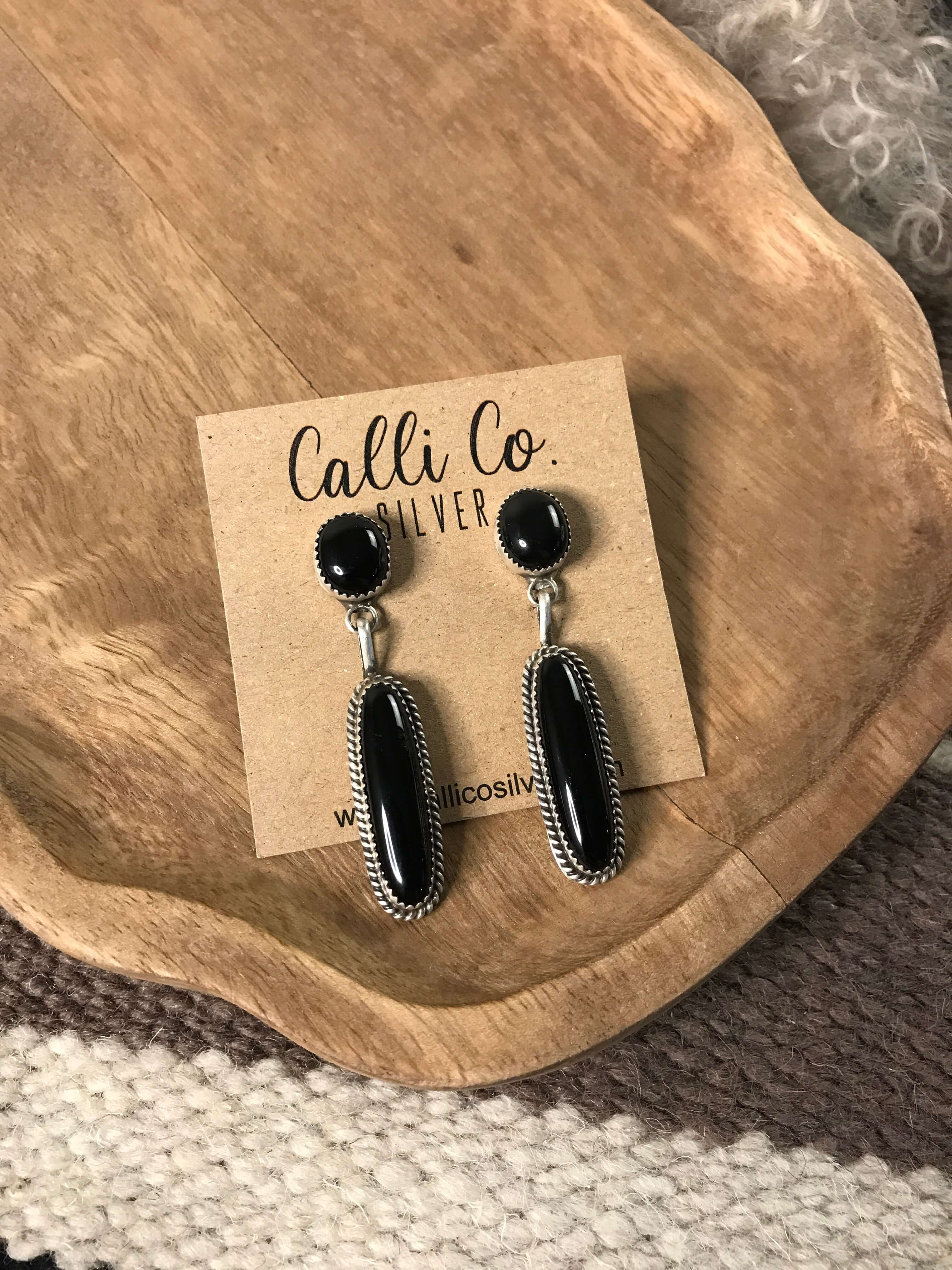 The Bohovi Dangle Earrings-Earrings-Calli Co., Turquoise and Silver Jewelry, Native American Handmade, Zuni Tribe, Navajo Tribe, Brock Texas