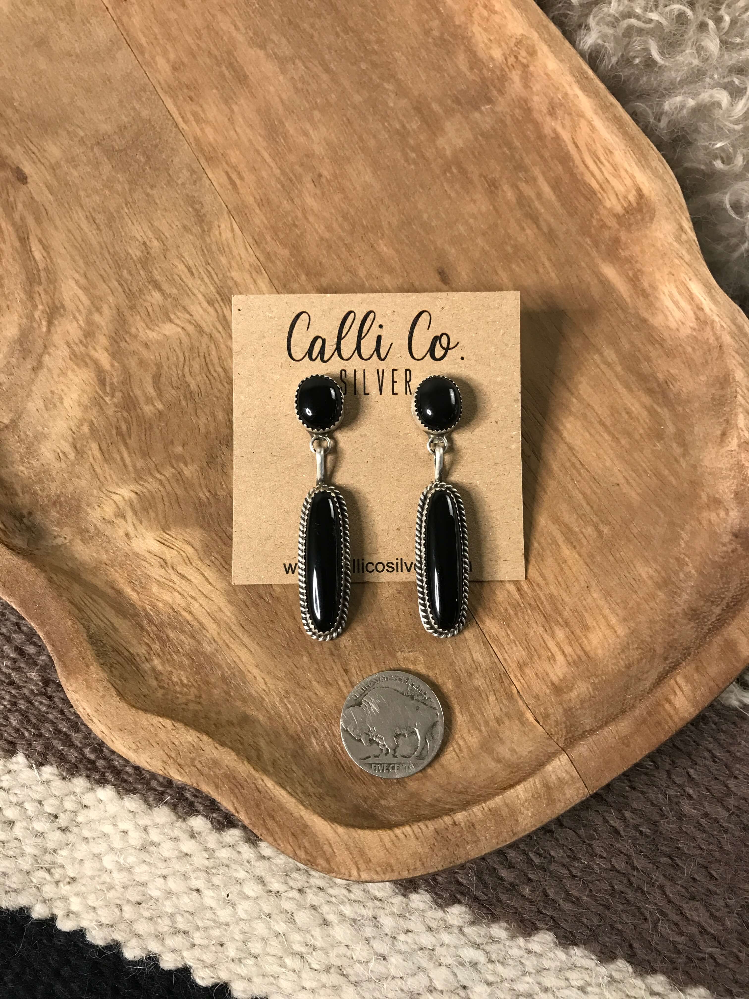 The Bohovi Dangle Earrings-Earrings-Calli Co., Turquoise and Silver Jewelry, Native American Handmade, Zuni Tribe, Navajo Tribe, Brock Texas