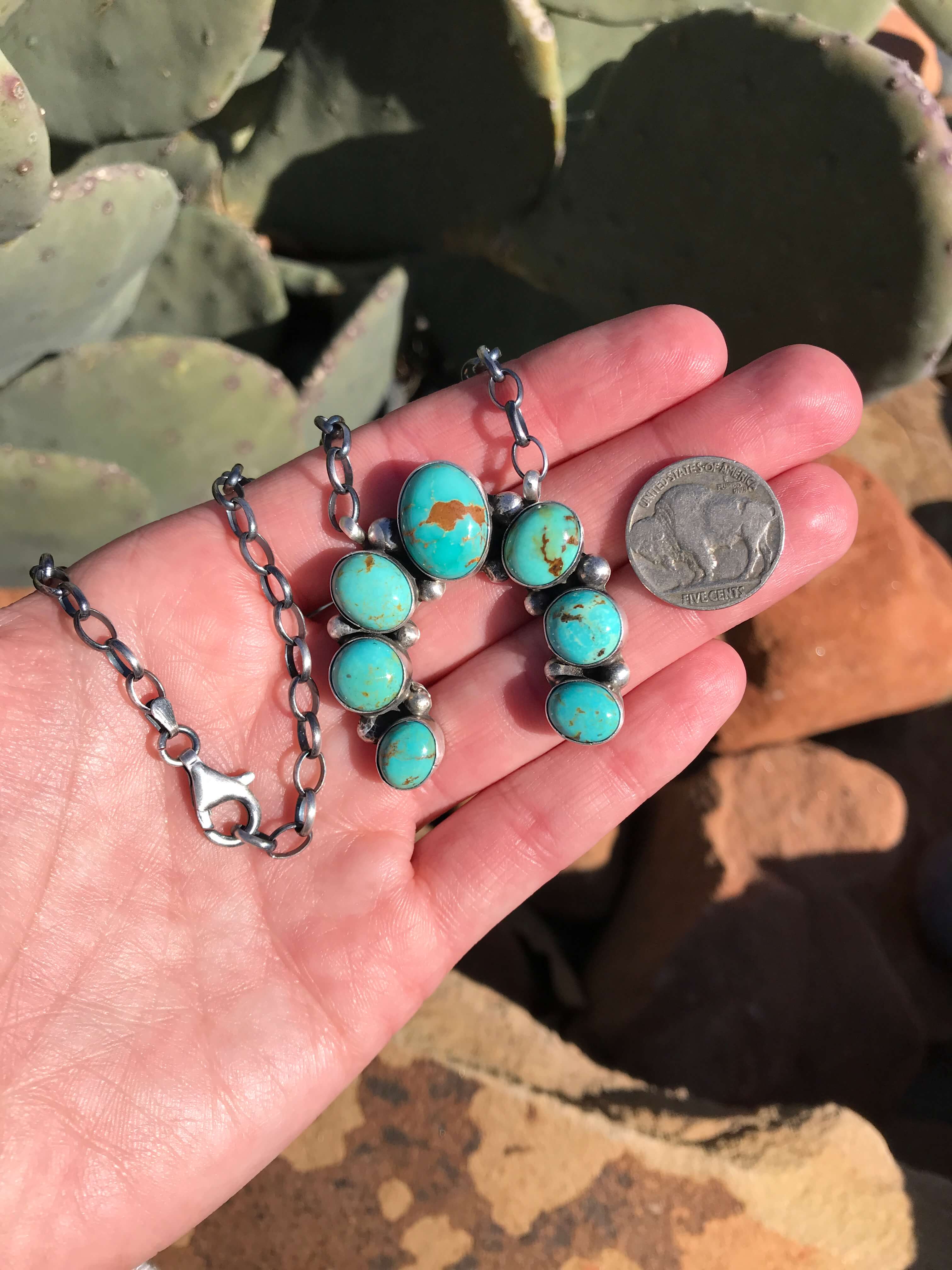 The Naja Necklace, 16-Necklaces-Calli Co., Turquoise and Silver Jewelry, Native American Handmade, Zuni Tribe, Navajo Tribe, Brock Texas