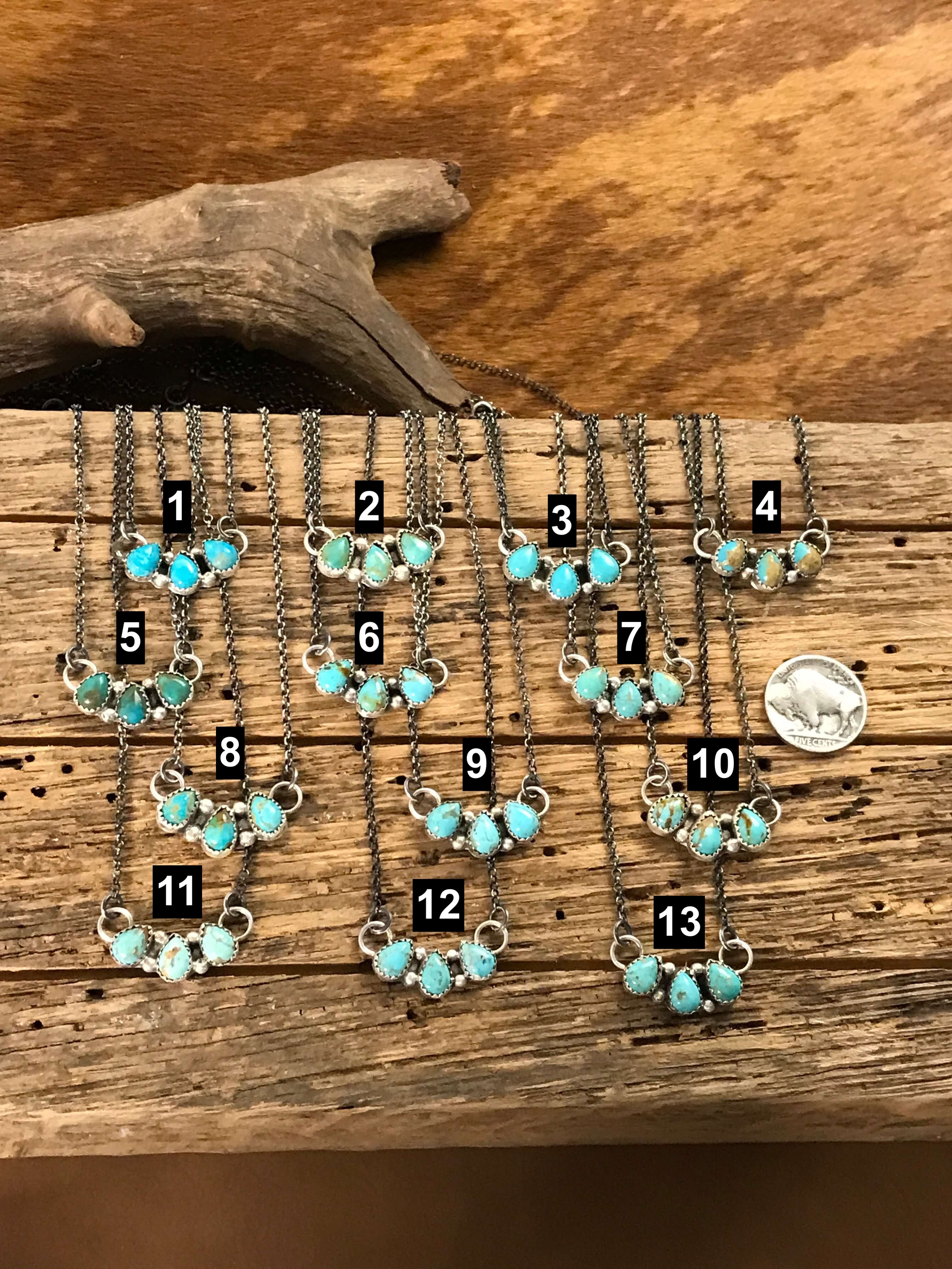 The Rexford Turquoise 3 Stone Necklaces – Calli Co. Silver