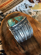 The Strafford Royston Turquoise Cuff-Bracelets & Cuffs-Calli Co., Turquoise and Silver Jewelry, Native American Handmade, Zuni Tribe, Navajo Tribe, Brock Texas