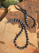 The Zara Lapis Necklace, 20"-Necklaces-Calli Co., Turquoise and Silver Jewelry, Native American Handmade, Zuni Tribe, Navajo Tribe, Brock Texas