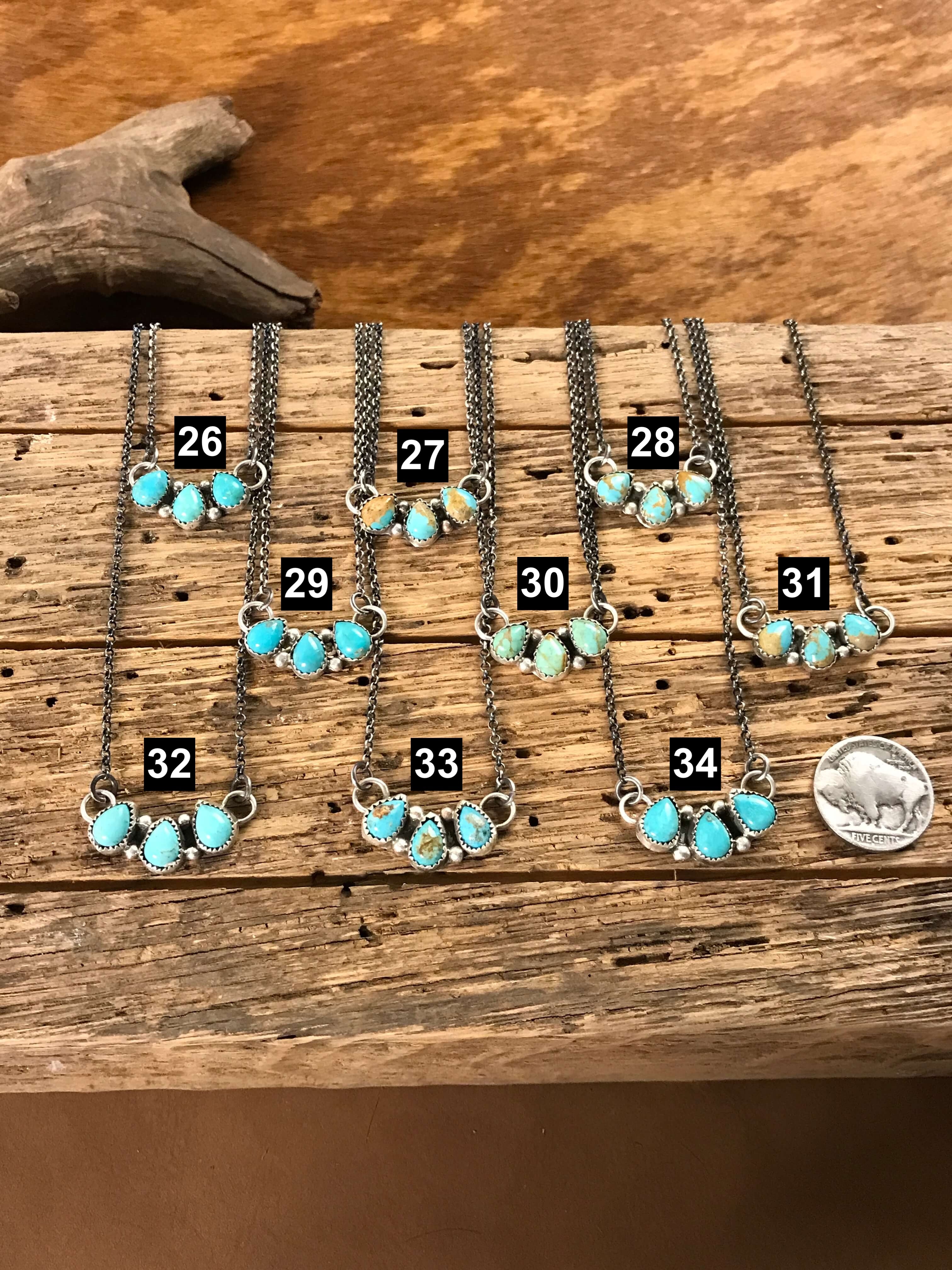 The Rexford Turquoise 3 Stone Necklaces-Necklaces-Calli Co., Turquoise and Silver Jewelry, Native American Handmade, Zuni Tribe, Navajo Tribe, Brock Texas