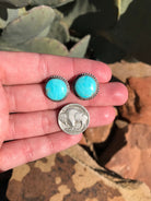 The Turquoise Studs, 31-Earrings-Calli Co., Turquoise and Silver Jewelry, Native American Handmade, Zuni Tribe, Navajo Tribe, Brock Texas