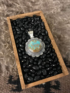 The Nuna Turquoise Pendant-Pendants-Calli Co., Turquoise and Silver Jewelry, Native American Handmade, Zuni Tribe, Navajo Tribe, Brock Texas