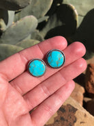 The Turquoise Studs, 33-Earrings-Calli Co., Turquoise and Silver Jewelry, Native American Handmade, Zuni Tribe, Navajo Tribe, Brock Texas