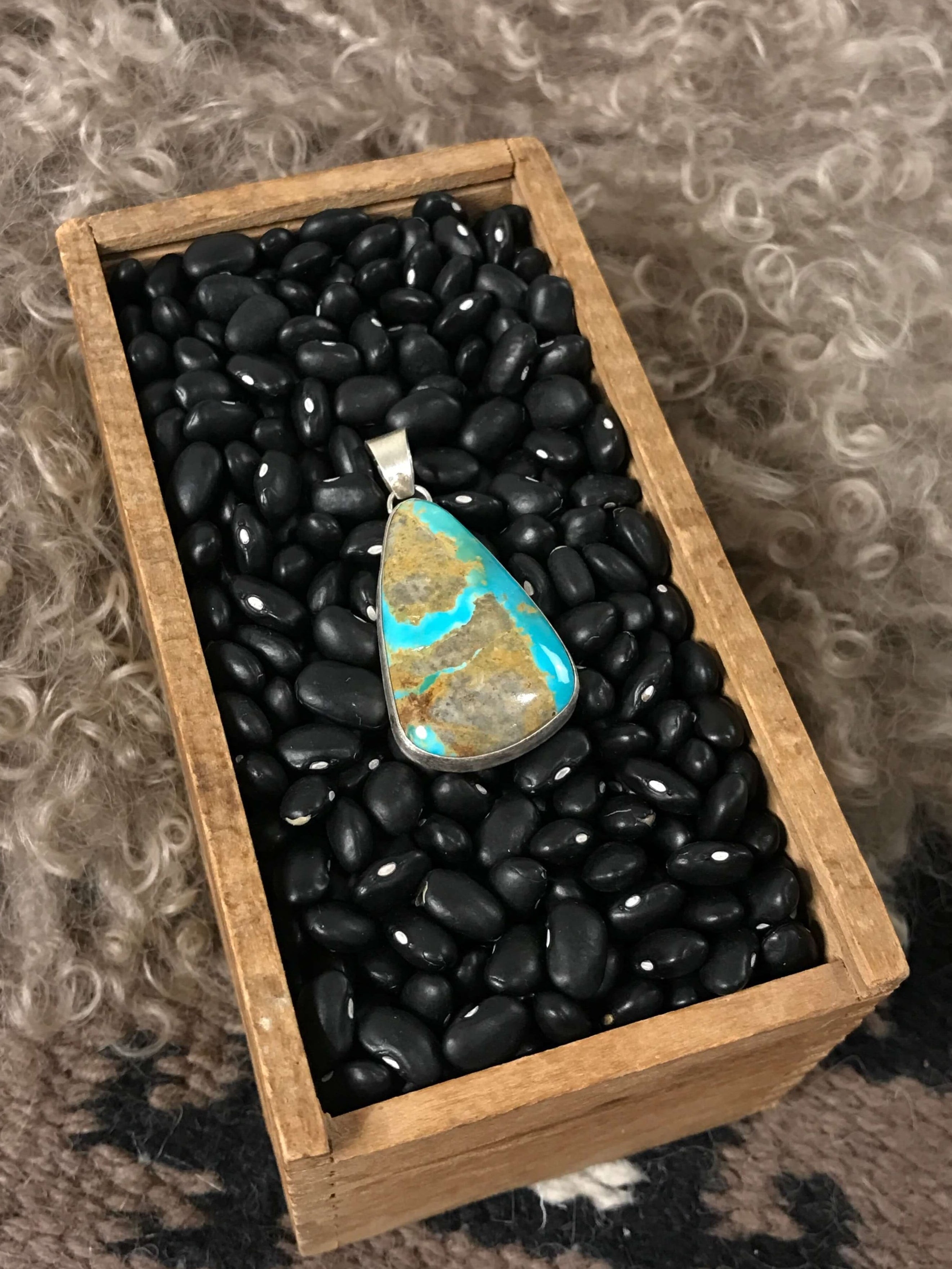 The Petra Turquoise Pendant-Pendants-Calli Co., Turquoise and Silver Jewelry, Native American Handmade, Zuni Tribe, Navajo Tribe, Brock Texas