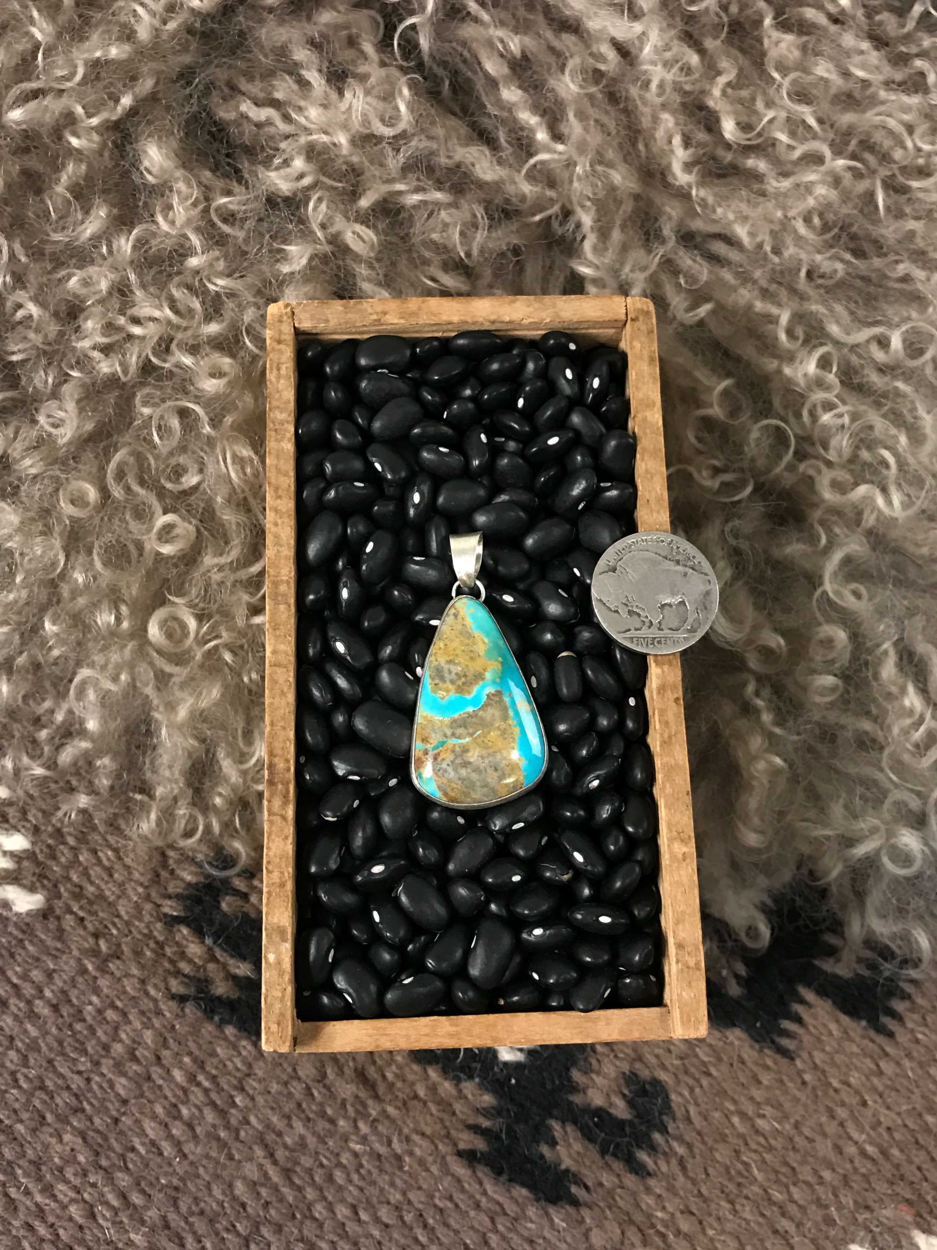 The Petra Turquoise Pendant-Pendants-Calli Co., Turquoise and Silver Jewelry, Native American Handmade, Zuni Tribe, Navajo Tribe, Brock Texas