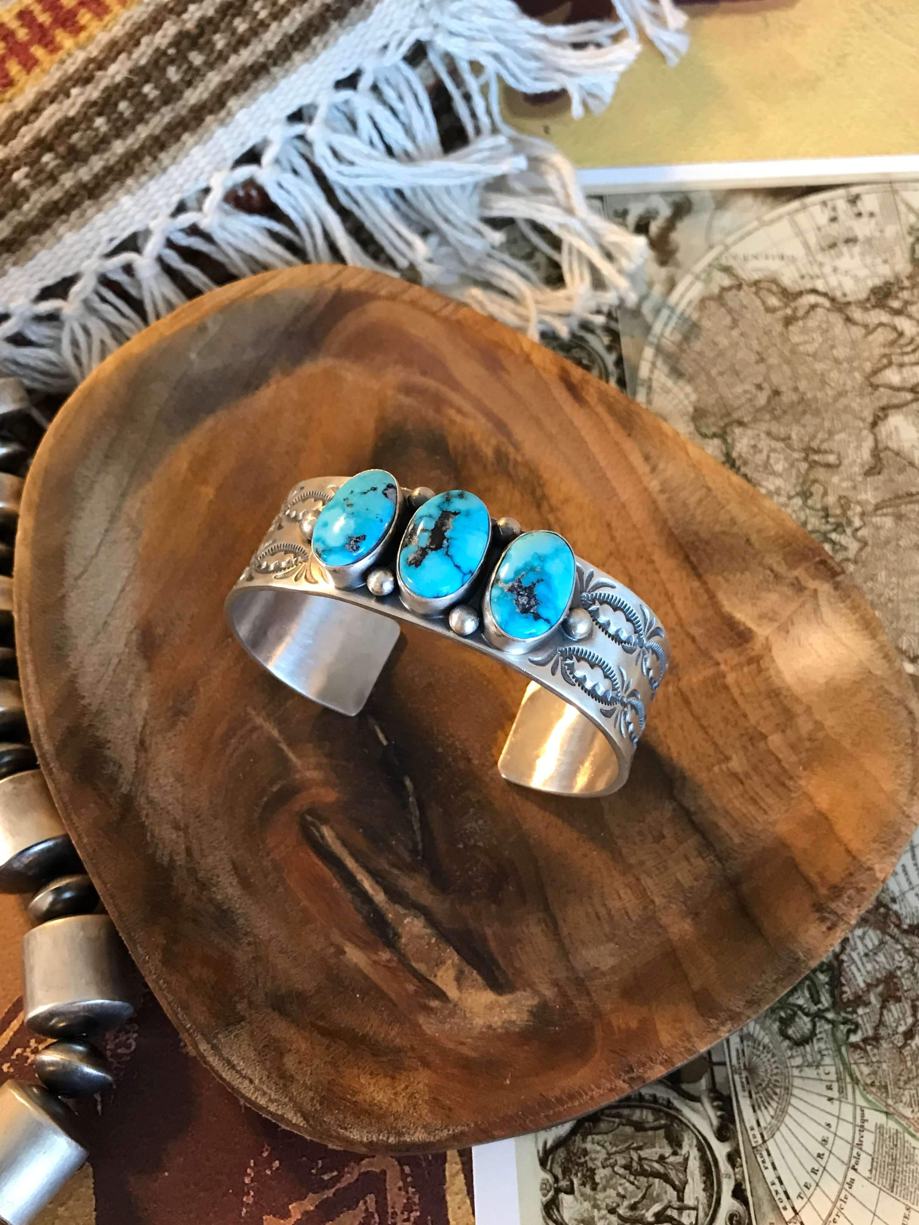 The Roan Turquoise Cuff-Bracelets & Cuffs-Calli Co., Turquoise and Silver Jewelry, Native American Handmade, Zuni Tribe, Navajo Tribe, Brock Texas