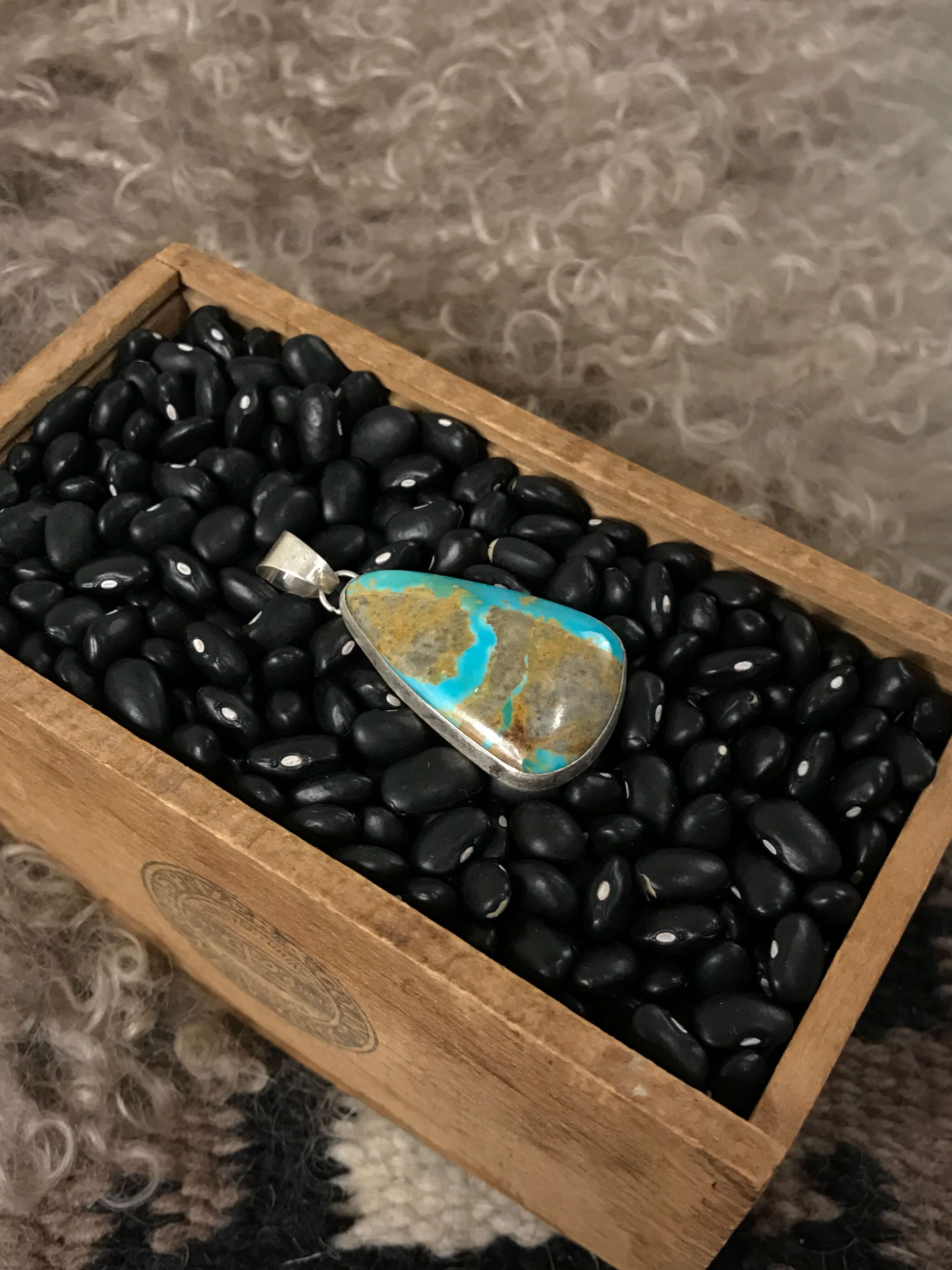 The Petra Turquoise Pendant-Pendants-Calli Co., Turquoise and Silver Jewelry, Native American Handmade, Zuni Tribe, Navajo Tribe, Brock Texas