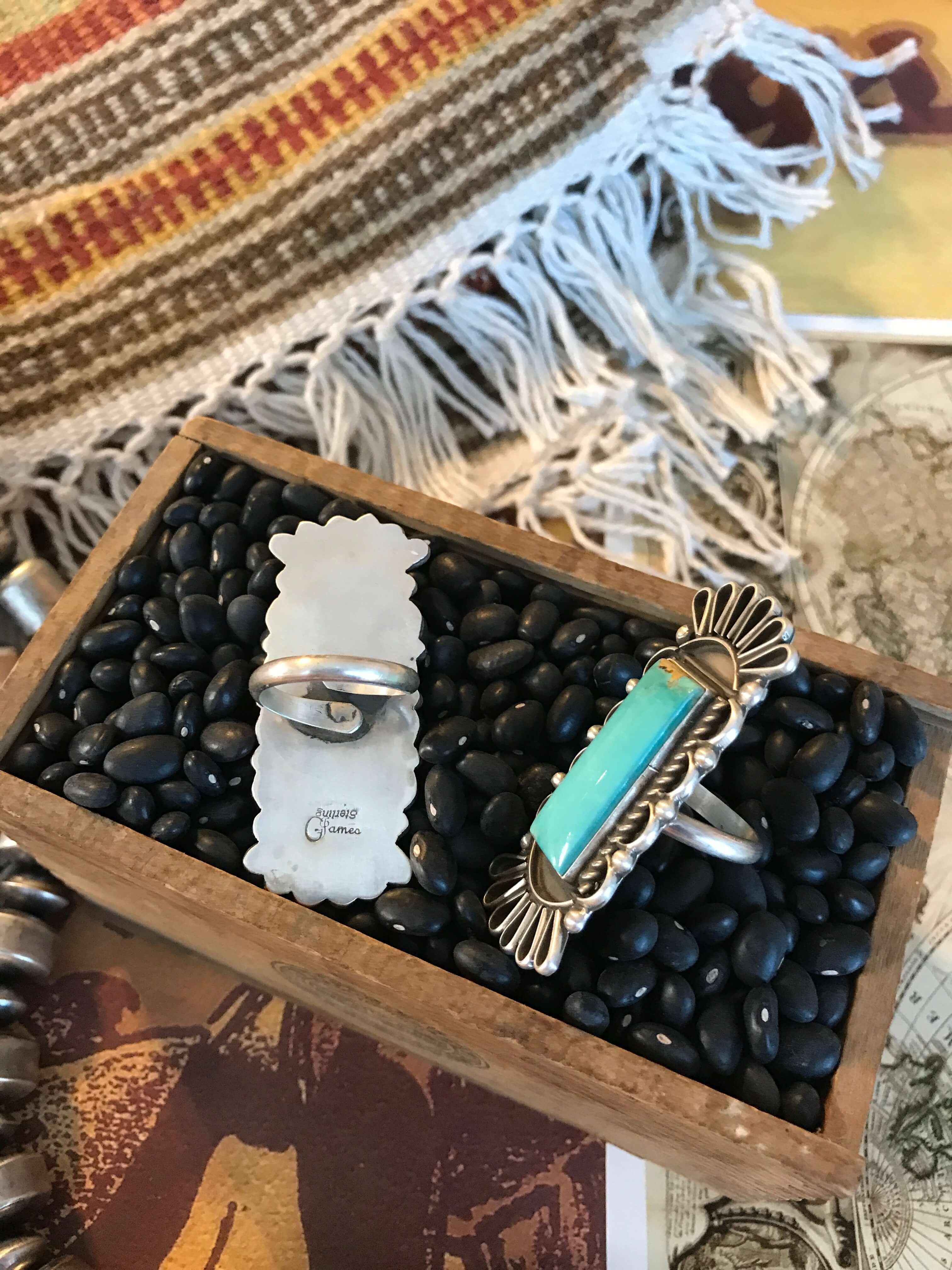 The Cayatine Adjustable Statement Rings-Rings-Calli Co., Turquoise and Silver Jewelry, Native American Handmade, Zuni Tribe, Navajo Tribe, Brock Texas