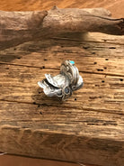 The Takoda Saddle Turquoise Ring 3, Sz 8.5-Rings-Calli Co., Turquoise and Silver Jewelry, Native American Handmade, Zuni Tribe, Navajo Tribe, Brock Texas