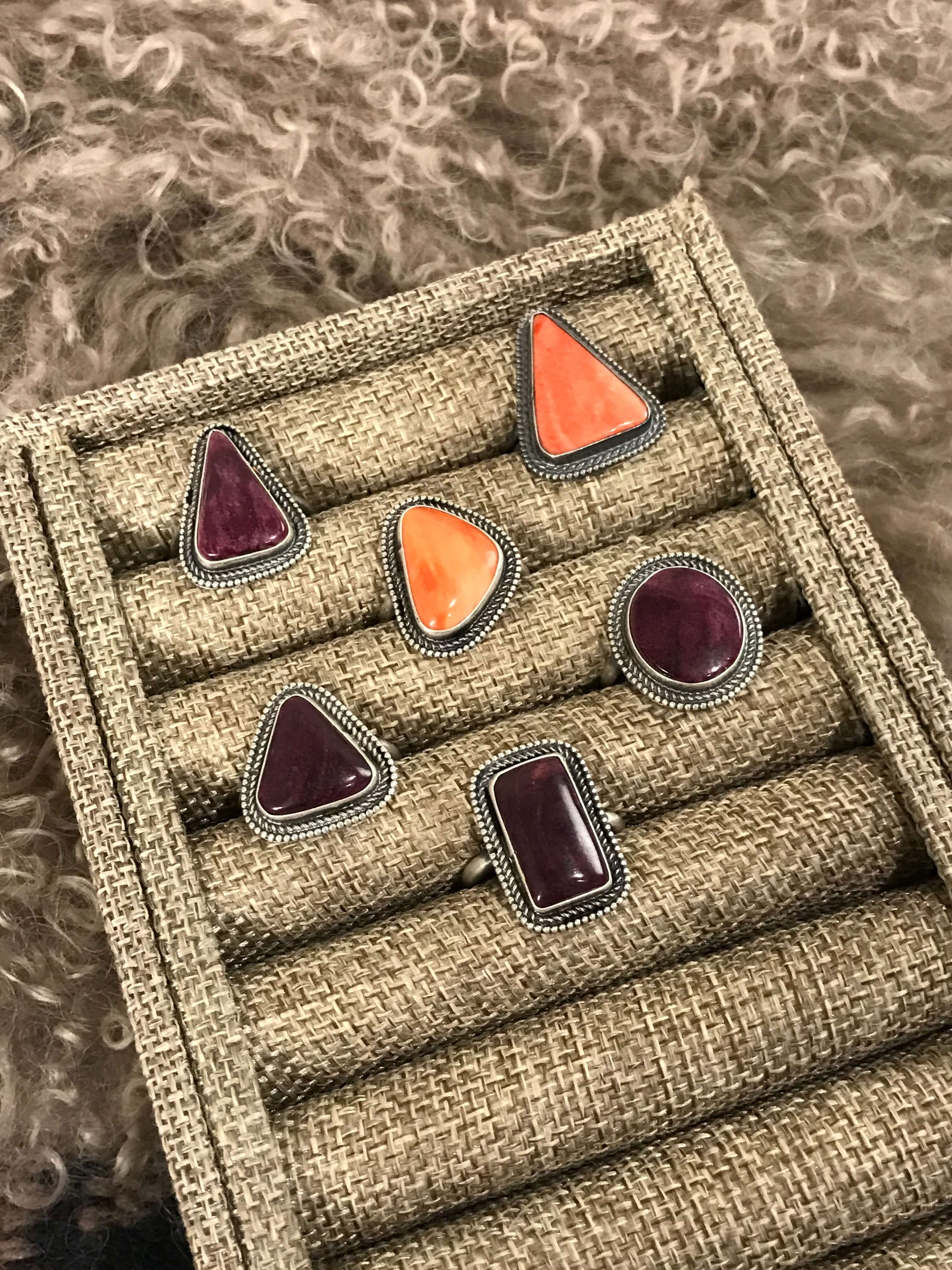 The Manzanilla Rings-Rings-Calli Co., Turquoise and Silver Jewelry, Native American Handmade, Zuni Tribe, Navajo Tribe, Brock Texas