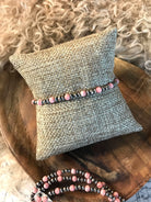 The Dainty Stretch Bracelet in Pink Conch-Bracelets & Cuffs-Calli Co., Turquoise and Silver Jewelry, Native American Handmade, Zuni Tribe, Navajo Tribe, Brock Texas