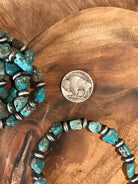 The Turquoise Nugget Stretch Bracelet-Bracelets & Cuffs-Calli Co., Turquoise and Silver Jewelry, Native American Handmade, Zuni Tribe, Navajo Tribe, Brock Texas