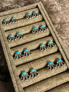 The Mira Turquoise Earrings-Earrings-Calli Co., Turquoise and Silver Jewelry, Native American Handmade, Zuni Tribe, Navajo Tribe, Brock Texas