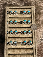 The Mira Turquoise Earrings-Earrings-Calli Co., Turquoise and Silver Jewelry, Native American Handmade, Zuni Tribe, Navajo Tribe, Brock Texas