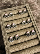 The Mira Pink Conch Earrings-Earrings-Calli Co., Turquoise and Silver Jewelry, Native American Handmade, Zuni Tribe, Navajo Tribe, Brock Texas