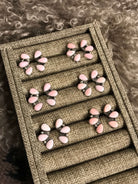 The Hoopoe Pink Conch Earrings-Earrings-Calli Co., Turquoise and Silver Jewelry, Native American Handmade, Zuni Tribe, Navajo Tribe, Brock Texas