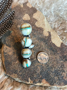 The Boulder Statement Ring, Sz 9-Rings-Calli Co., Turquoise and Silver Jewelry, Native American Handmade, Zuni Tribe, Navajo Tribe, Brock Texas