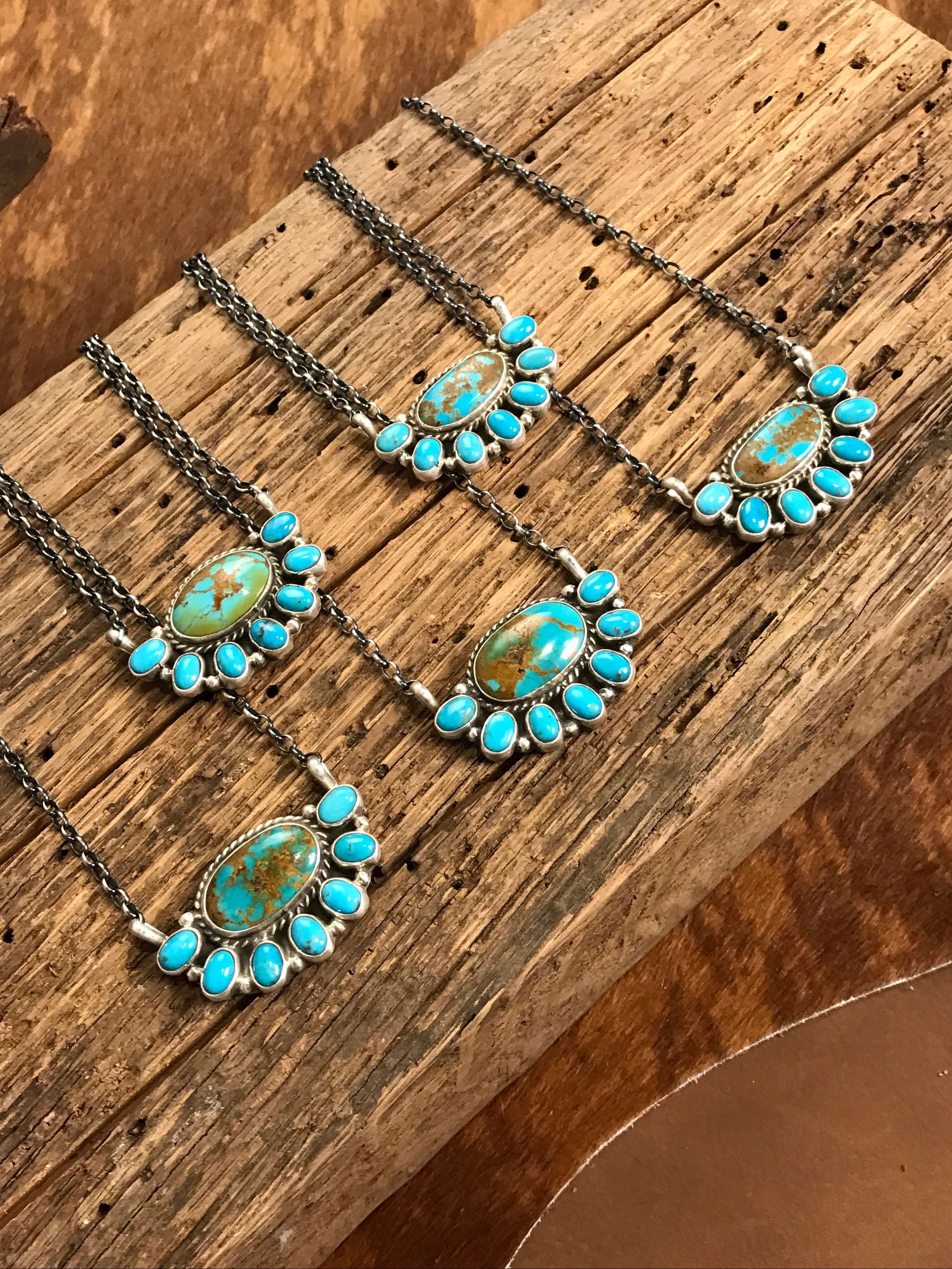 The Arena Necklaces xx-Necklaces-Calli Co., Turquoise and Silver Jewelry, Native American Handmade, Zuni Tribe, Navajo Tribe, Brock Texas