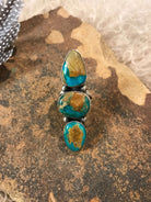 The Grand Valley Ring 2, Sz 9-Rings-Calli Co., Turquoise and Silver Jewelry, Native American Handmade, Zuni Tribe, Navajo Tribe, Brock Texas