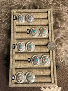 The Tillie Concho Earrings-Earrings-Calli Co., Turquoise and Silver Jewelry, Native American Handmade, Zuni Tribe, Navajo Tribe, Brock Texas