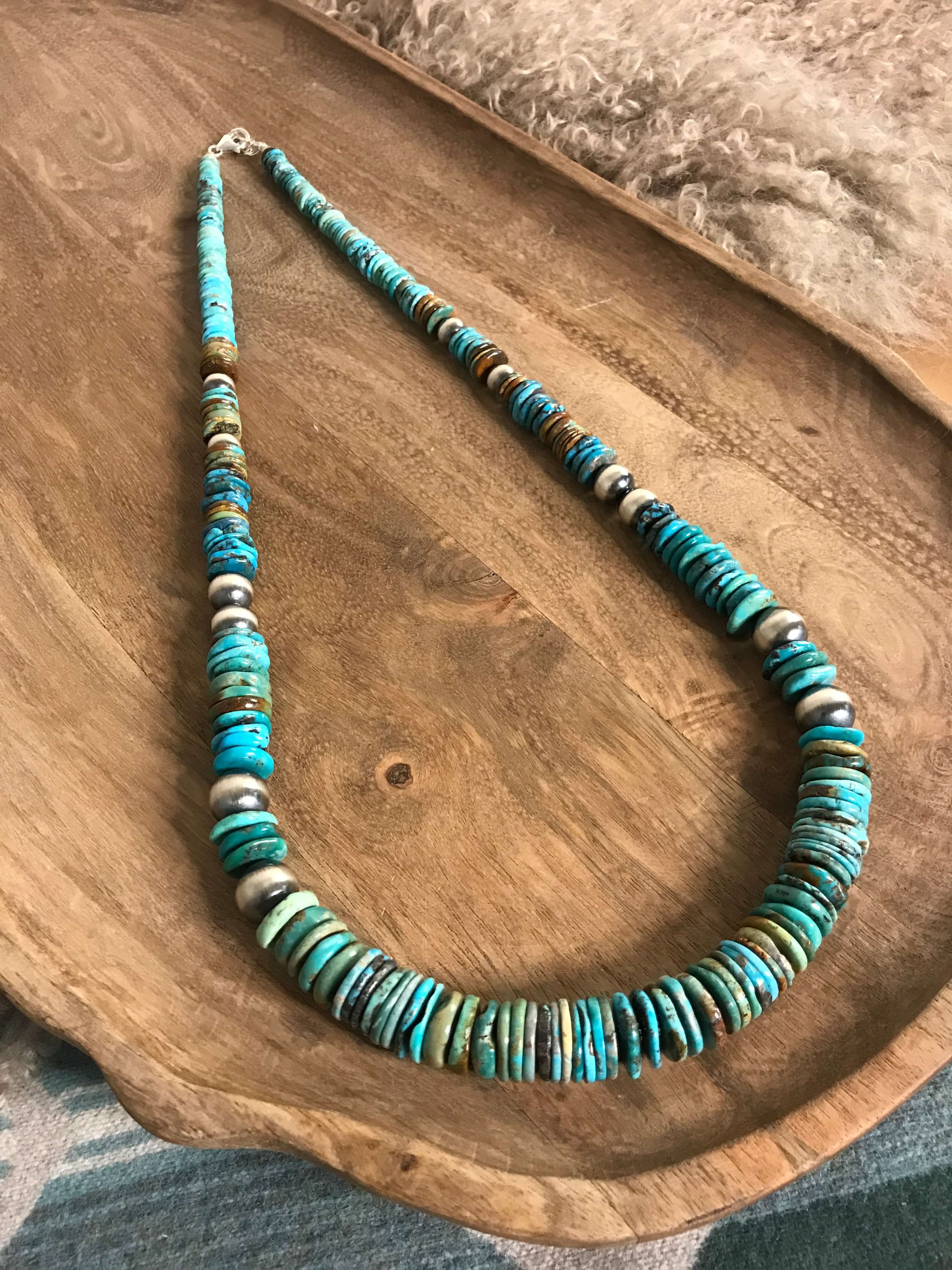The Tuscola 34" Statement Necklace, 1 xx-Necklaces-Calli Co., Turquoise and Silver Jewelry, Native American Handmade, Zuni Tribe, Navajo Tribe, Brock Texas