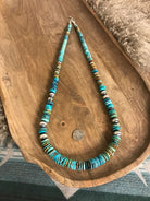 The Tuscola 34" Statement Necklace, 5-Necklaces-Calli Co., Turquoise and Silver Jewelry, Native American Handmade, Zuni Tribe, Navajo Tribe, Brock Texas