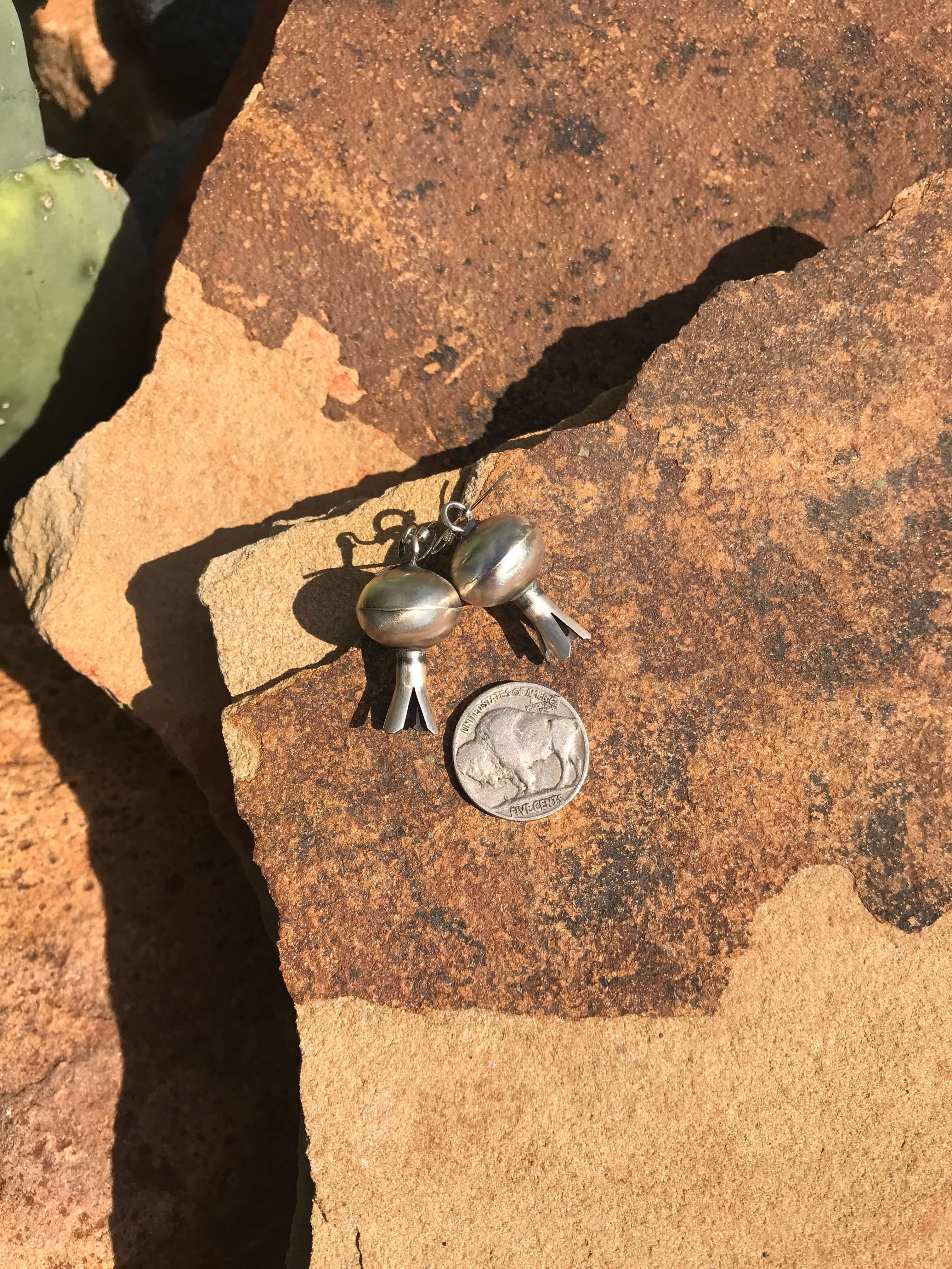 The Rosalie Blossom Earrings-Earrings-Calli Co., Turquoise and Silver Jewelry, Native American Handmade, Zuni Tribe, Navajo Tribe, Brock Texas