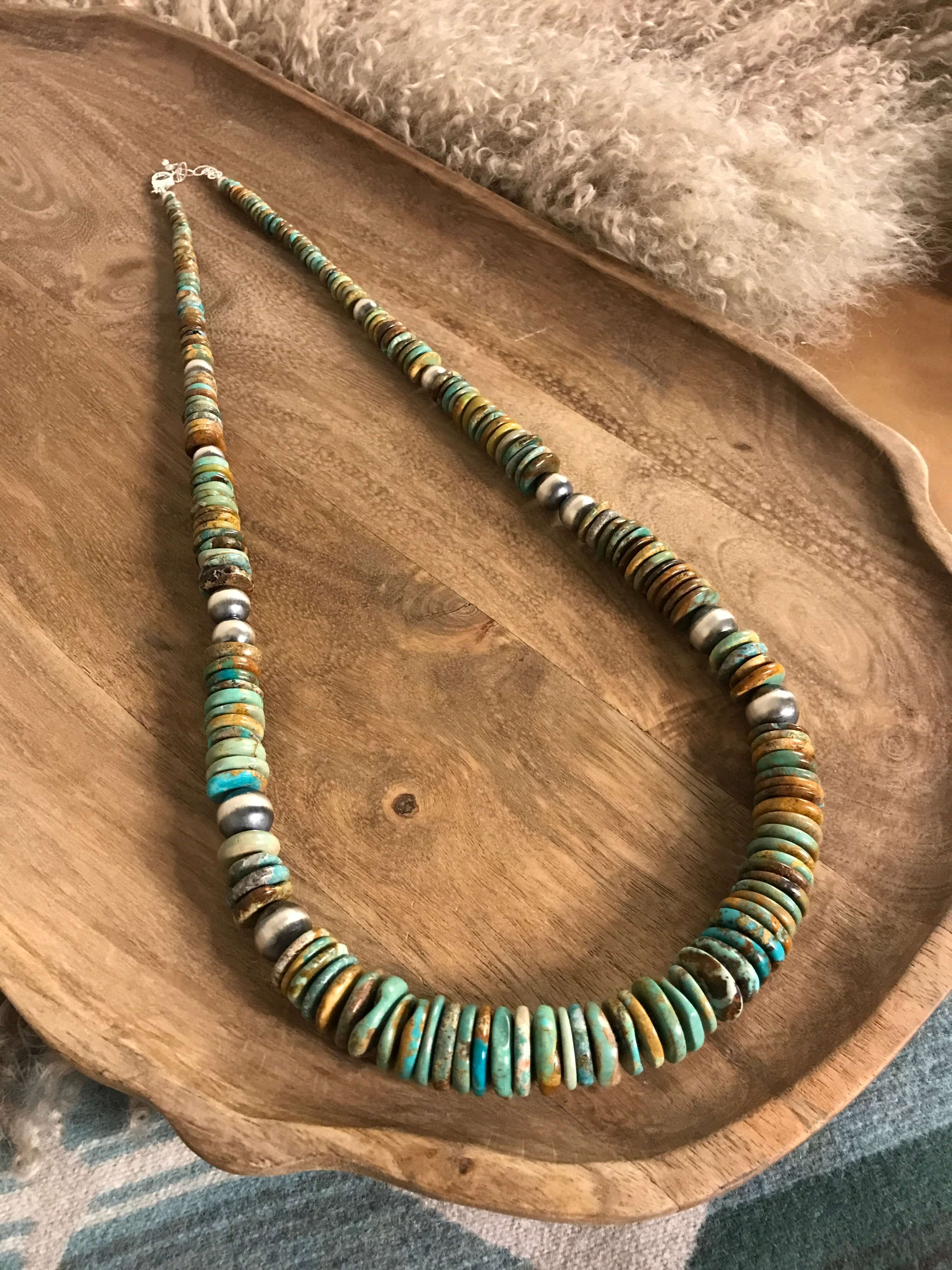 The Tuscola 34" Statement Necklace, 3-Necklaces-Calli Co., Turquoise and Silver Jewelry, Native American Handmade, Zuni Tribe, Navajo Tribe, Brock Texas