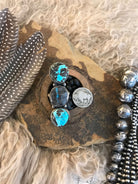 The Chancey Statement Ring, Adjustable-Rings-Calli Co., Turquoise and Silver Jewelry, Native American Handmade, Zuni Tribe, Navajo Tribe, Brock Texas