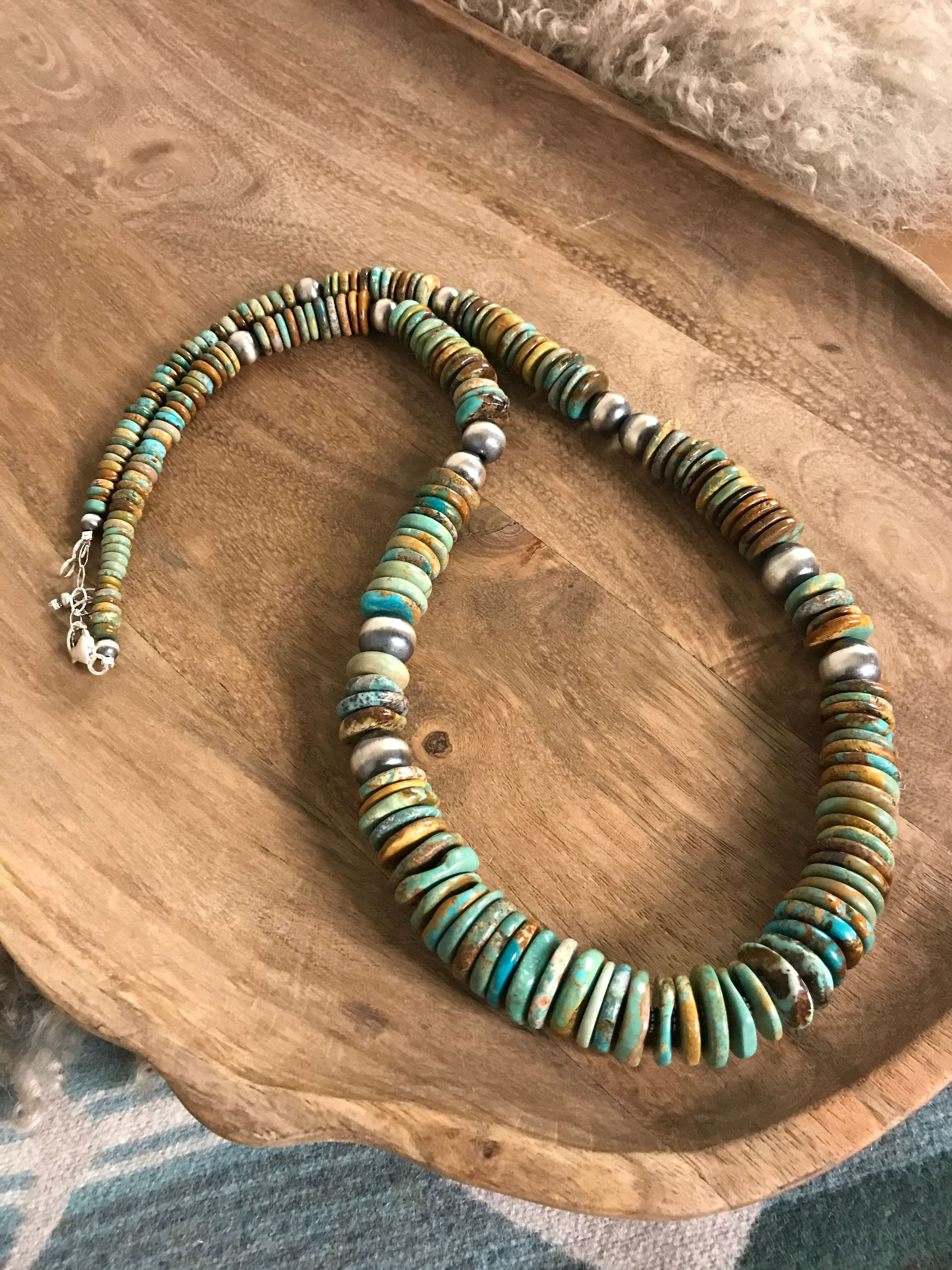 The Tuscola 34" Statement Necklace, 3-Necklaces-Calli Co., Turquoise and Silver Jewelry, Native American Handmade, Zuni Tribe, Navajo Tribe, Brock Texas
