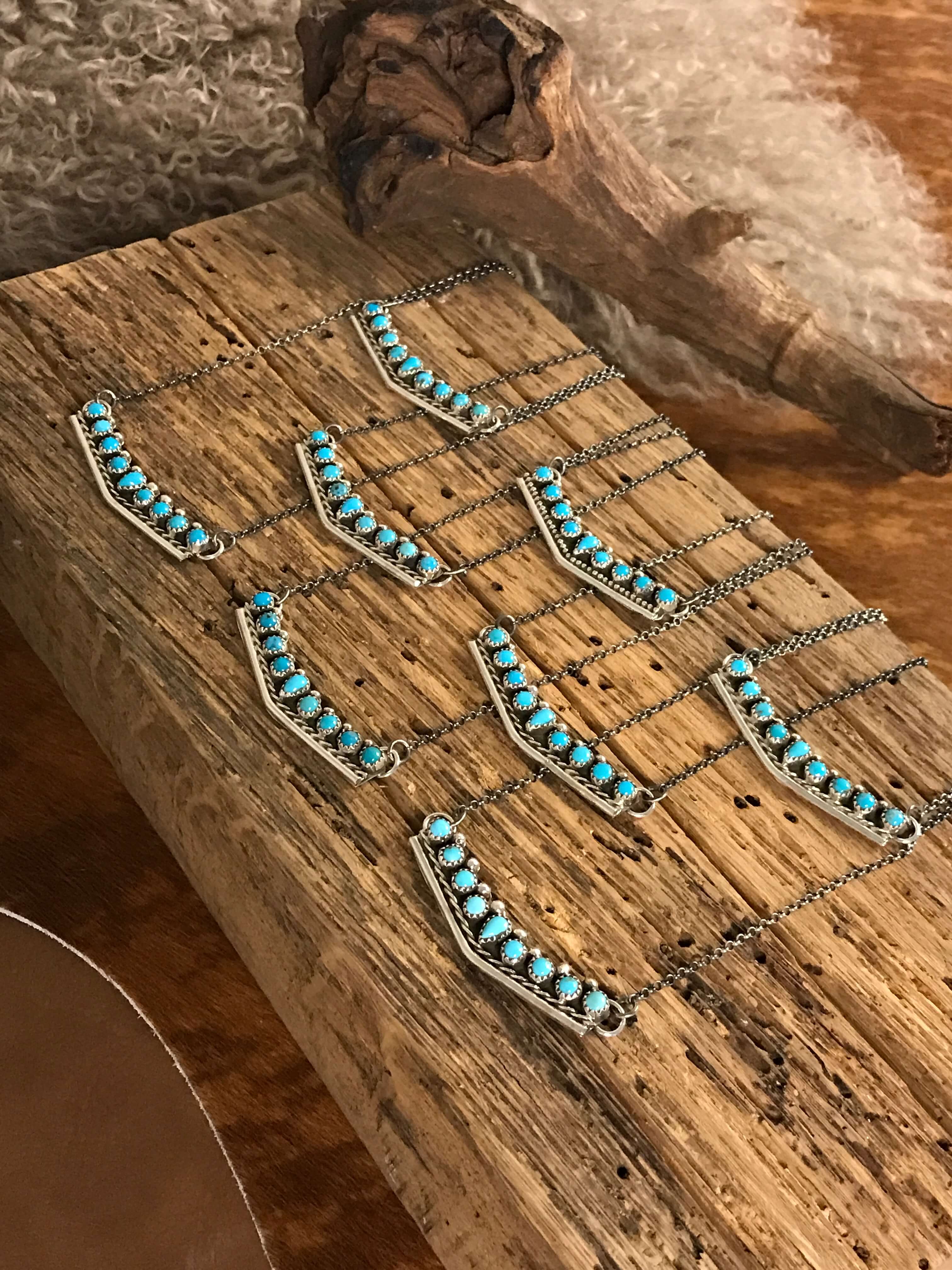 The Valdina Necklaces-Necklaces-Calli Co., Turquoise and Silver Jewelry, Native American Handmade, Zuni Tribe, Navajo Tribe, Brock Texas