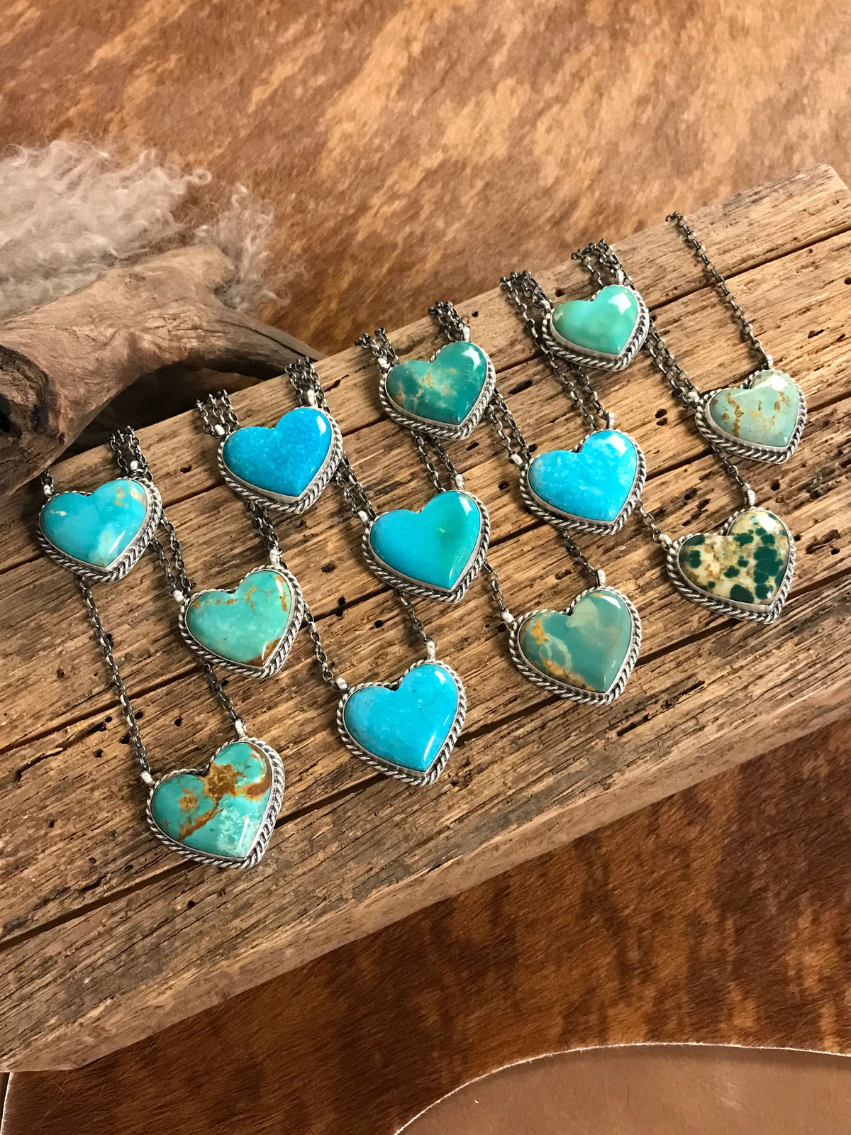 The Turquoise Heart Necklaces – Calli Co. Silver display picture 2