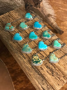 The Turquoise Heart Necklaces-Necklaces-Calli Co., Turquoise and Silver Jewelry, Native American Handmade, Zuni Tribe, Navajo Tribe, Brock Texas