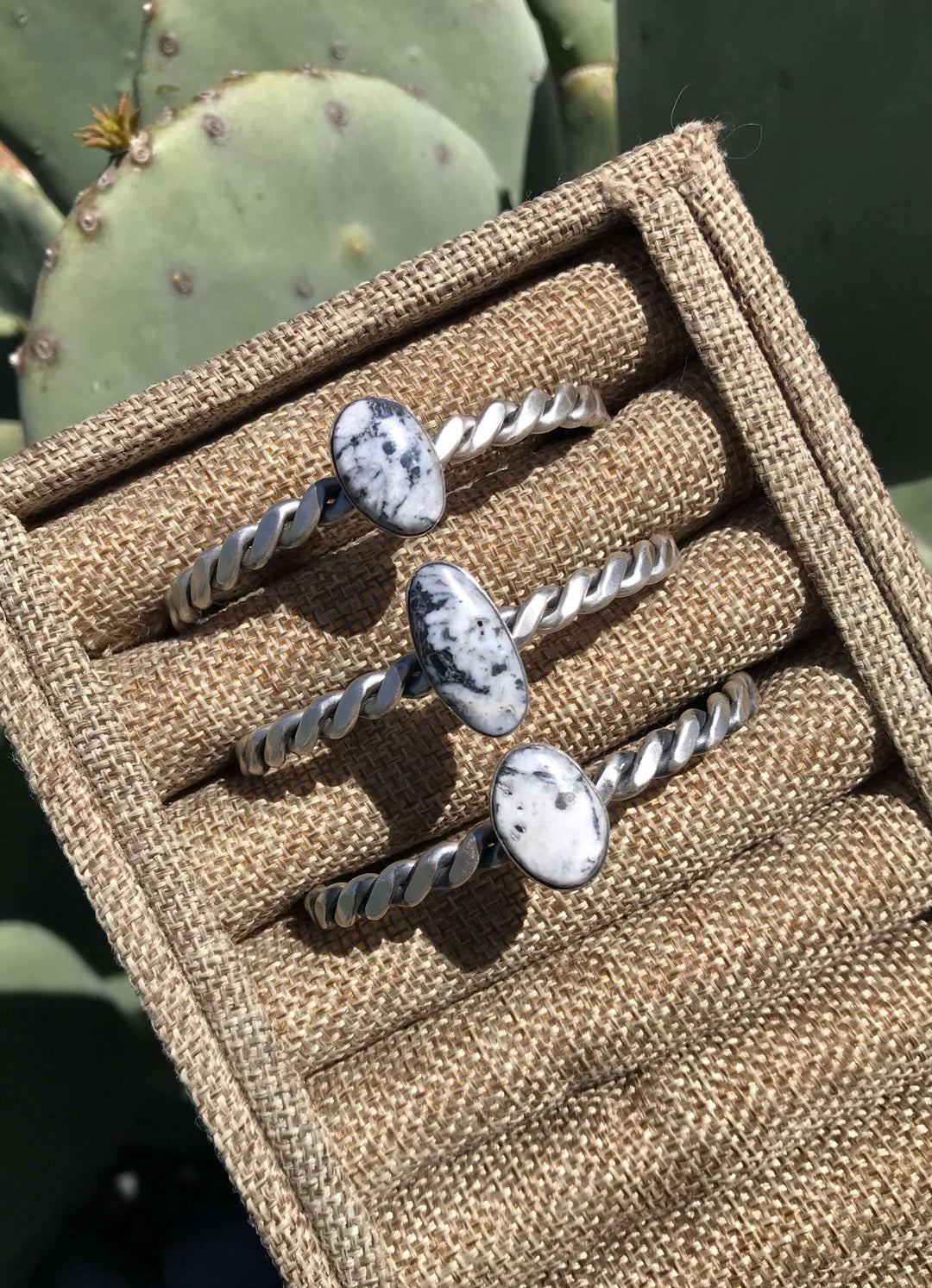 The Dekalb White Buffalo Cuffs-Bracelets & Cuffs-Calli Co., Turquoise and Silver Jewelry, Native American Handmade, Zuni Tribe, Navajo Tribe, Brock Texas