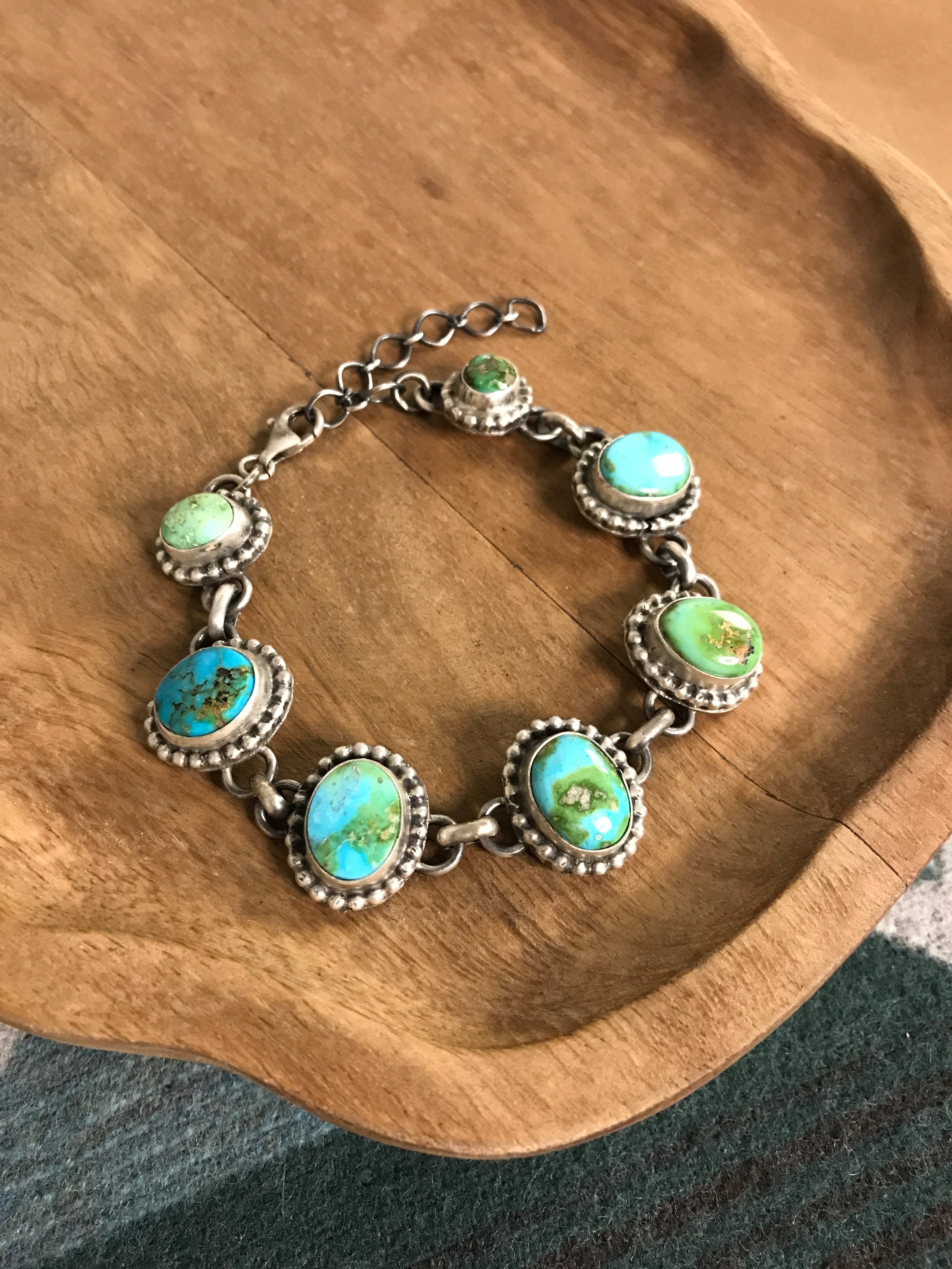 The Kiona Link Bracelet, 1-Bracelets & Cuffs-Calli Co., Turquoise and Silver Jewelry, Native American Handmade, Zuni Tribe, Navajo Tribe, Brock Texas