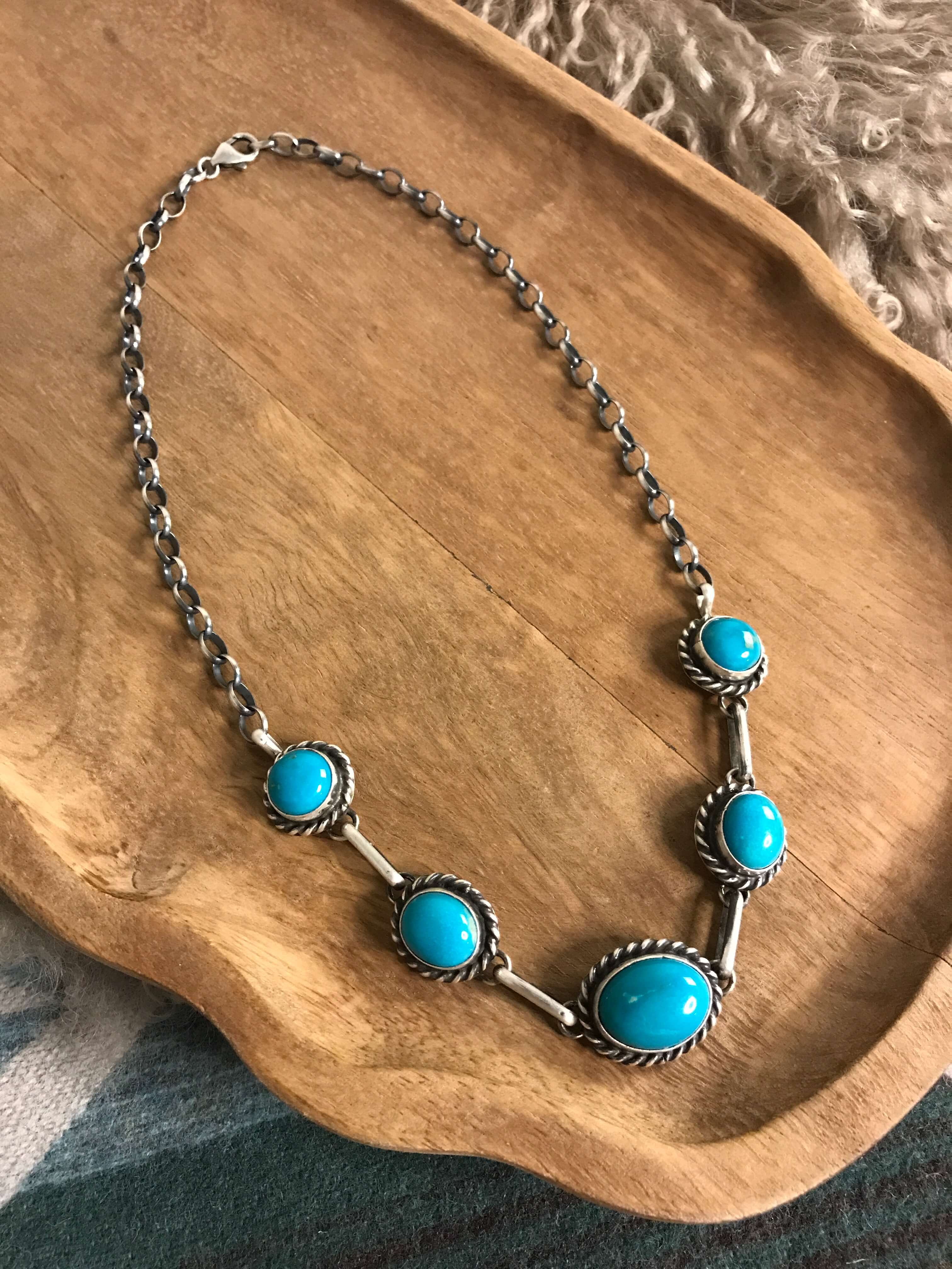 The Sutton Necklace, 4-Necklaces-Calli Co., Turquoise and Silver Jewelry, Native American Handmade, Zuni Tribe, Navajo Tribe, Brock Texas