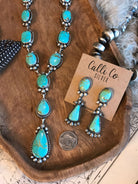 The Benson Lariat Necklace Set-Necklaces-Calli Co., Turquoise and Silver Jewelry, Native American Handmade, Zuni Tribe, Navajo Tribe, Brock Texas