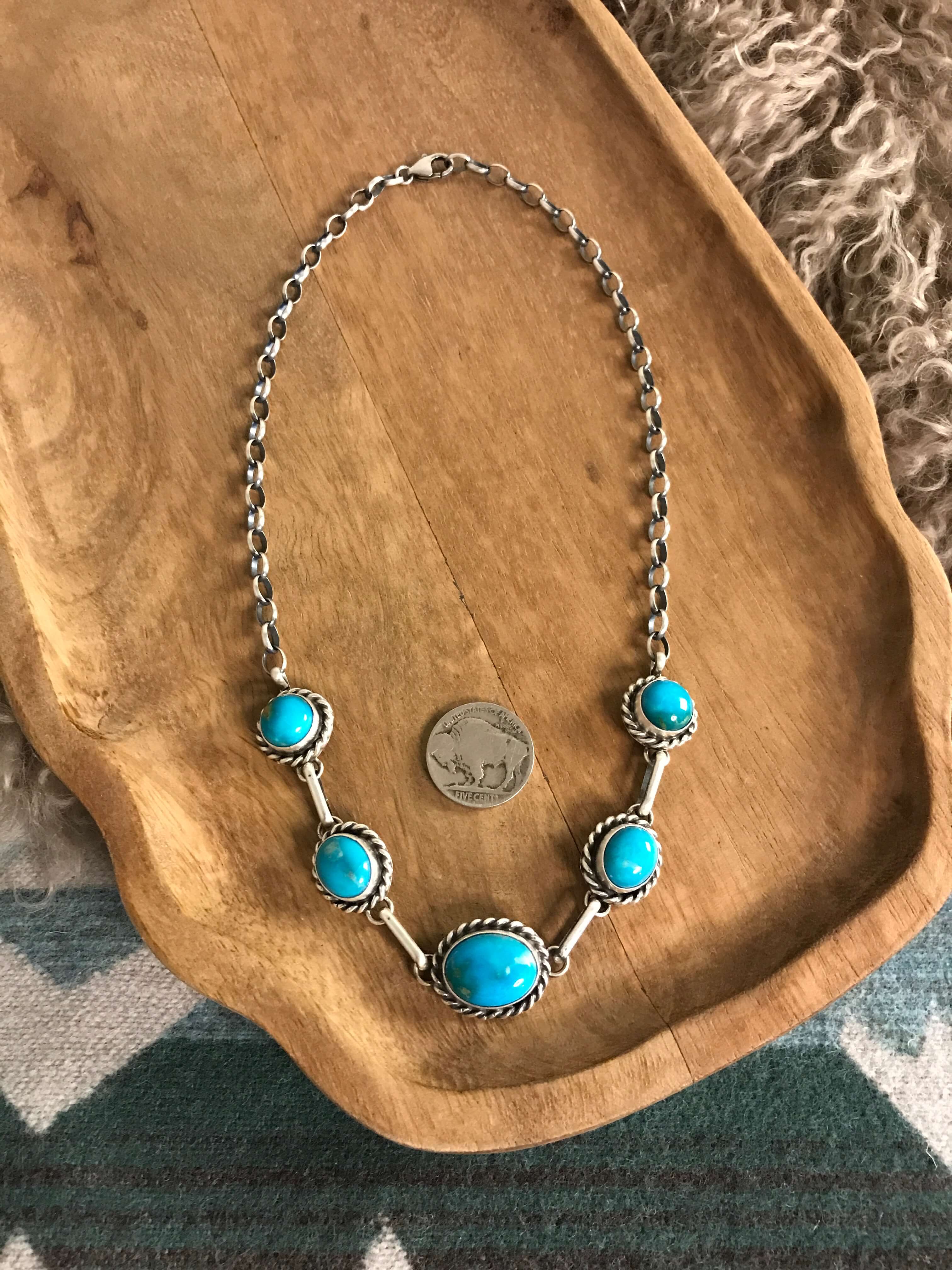 The Sutton Necklace, 7-Necklaces-Calli Co., Turquoise and Silver Jewelry, Native American Handmade, Zuni Tribe, Navajo Tribe, Brock Texas